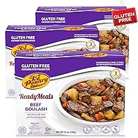 Kosher for Passover Gluten Free Meals, Beef Goulash Stew with Vegetables (3 Pack) MRE Meat Ready to Eat, Prepared Entree Fully Cooked, Shelf Stable Food Microwave Dinner - Traveler Backpacker