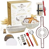 Round & Oval Banneton Bread Proofing Basket | 18 PCS Sourdough Kit | Sourdough Bread Baking Supplies | Sourdough Proofing Basket, Sourdough Starter Kit, Banneton Basket, Sling