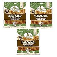 Fieldcrest Farms Nothin to Hide Flip Chips Dog Chews - All Natural Rawhide Alternative Treats for Dogs, Chicken, Beef or Peanut Butter Flavor Snack for All Breed Dogs - 3 Pack (Chicken)
