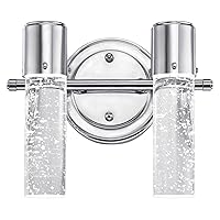 Westinghouse Lighting, Chrome 6307700 Cava Two-Light LED Indoor Wall Fixture, Finish with Bubble Glass