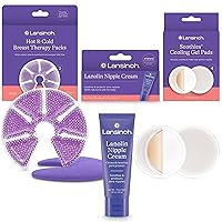 Lansinoh Breast Therapy Packs with Soft Covers, 2 Pack + Lansinoh Lanolin Nipple Cream, Safe for Mom & Baby, 1.41 Ounces + Lansinoh Soothies Cooling Gel Pads, 4 Count, Provides Relief for Sore Nipples
