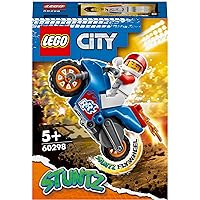 LEGO 60298 City Stuntz Rocket Stunt Bike Set with Flywheel-Powered Toy Motorbike & Rocket Racer Minifigure, Gifts for Boys and Girls 5 Plus Years Old
