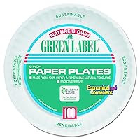 AJM Packaging Corporation PP6AJKWH Uncoated Paper Plates, 6 Inches, White, Round, 10 Packs of 100 (Case of 1000)
