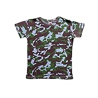 Boys T-Shirt, Camouflage Print Cotton Summer Casual Top for Unisex Kids