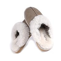 Jessica Sheepskin Women's Classic Slippers Soft Furry Cozy Closed Toe House Shoes Indoor Outdoor Warm Comfy Slip On Breathable