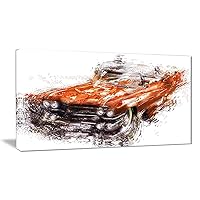 Digital Art PT2652-40-20 Burnt Orange Classic Car Canvas Art Print, 40x20