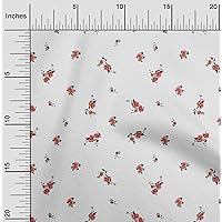 Organic Cotton Voile Fabric Leaves & Flower Floral Fabric Prints by Yard 42 Inch Wide