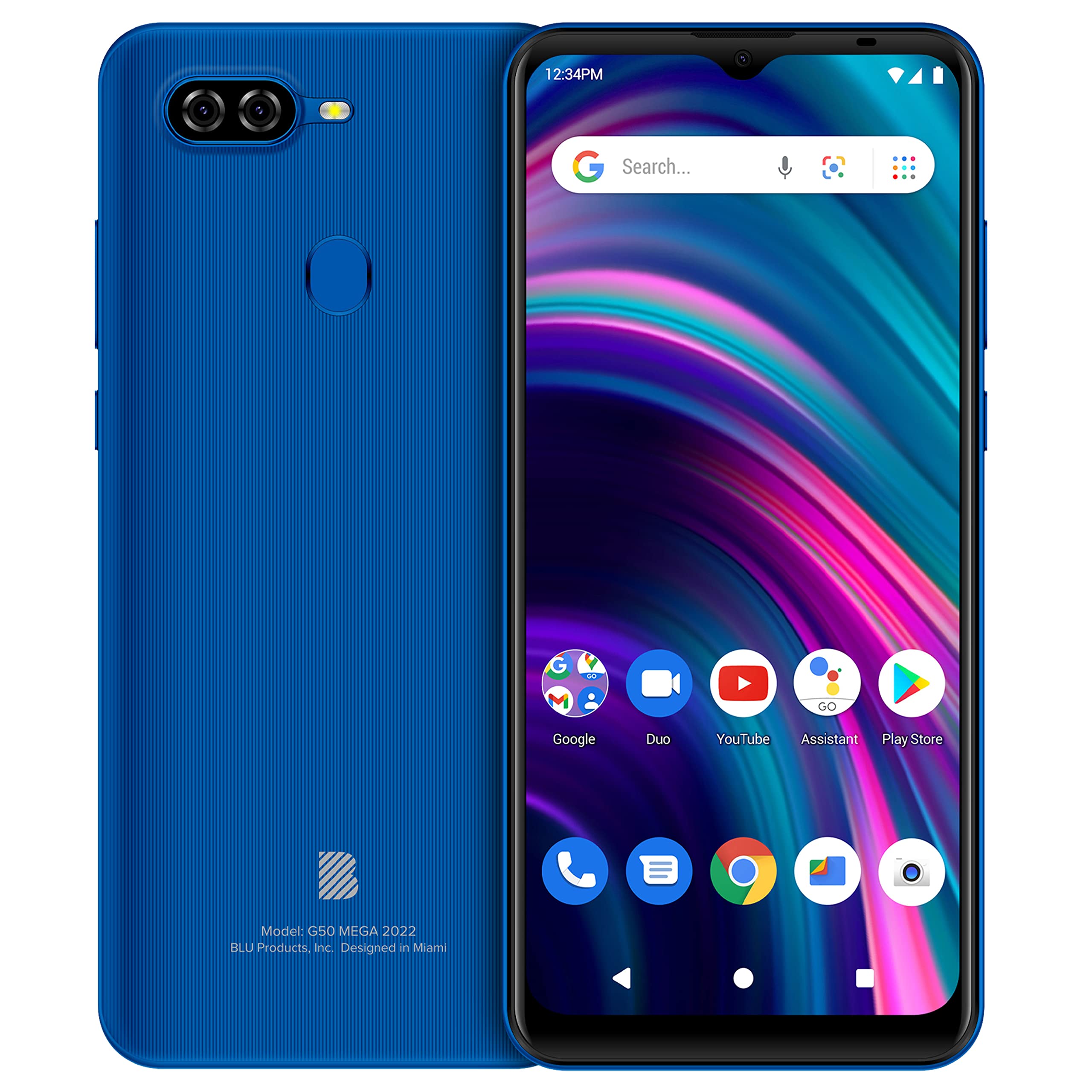 BLU G50 Mega 2022 G0670WW 32GB Dual SIM GSM Unlocked Android Smartphone - Blue