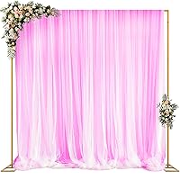 Wokceer 10x10 FT Backdrop Stand Heavy Duty Pipe and Drape Kit, Adjustable Gold Backdrop Stand for Wedding Birthday Party Photography Photo Booth Background Christmas Decoration