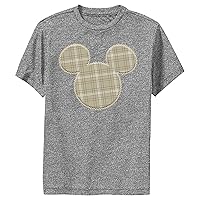 Disney Characters Plaid Patch Mickey Boy's Performance Tee