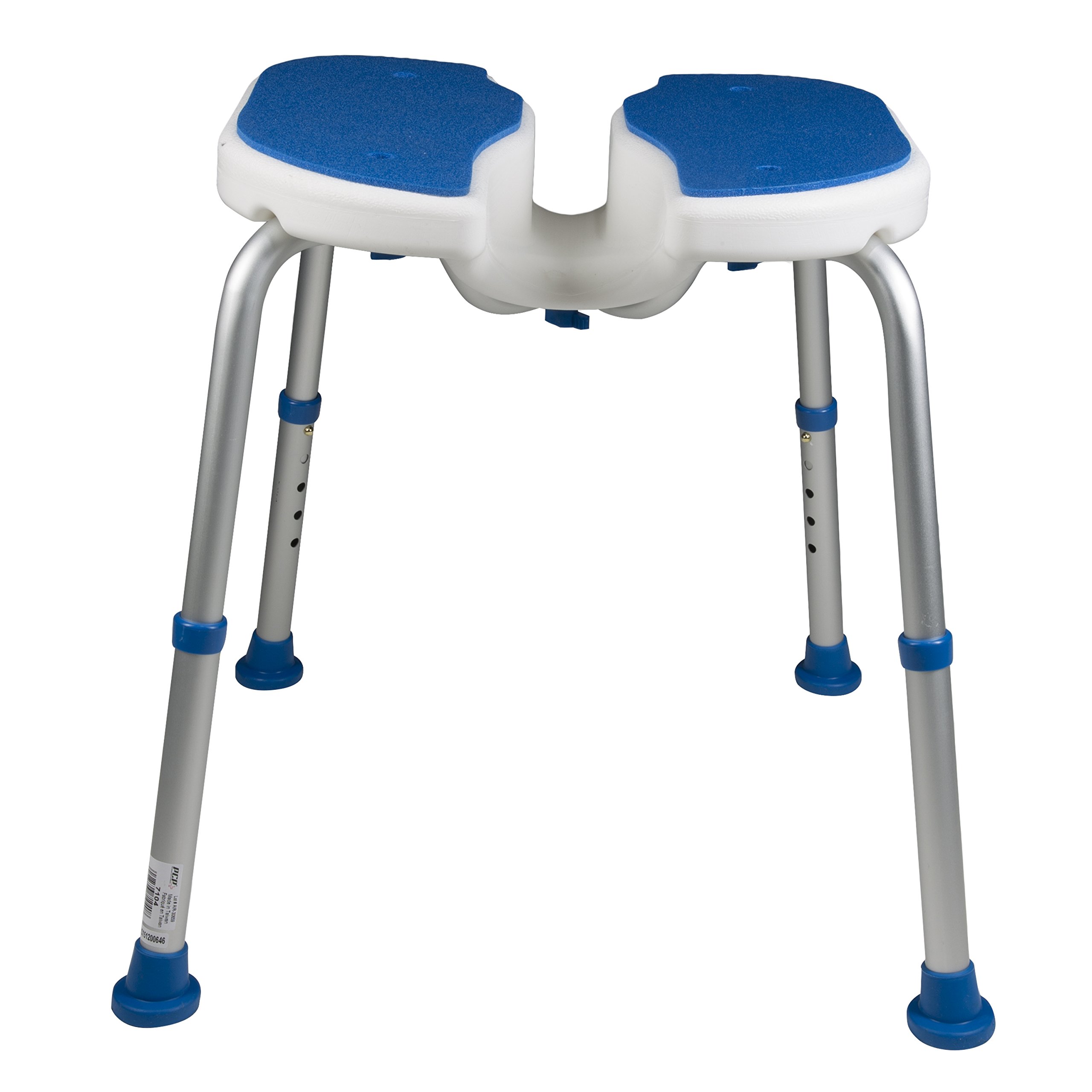 PCP Padded Bath Safety Seat with Hygienic Cutout, White/Blue