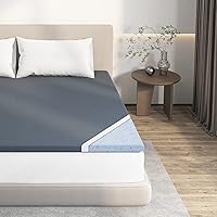 Twin Mattress Topper, Avenco Twin Mattress Topper Memory Foam, 2 Inch Cooling Mattress Topper Twin with Premium Breathable & Washable Cover, Gel-Infused CertiPUR-US Foam for Pressure-Relief, Grey