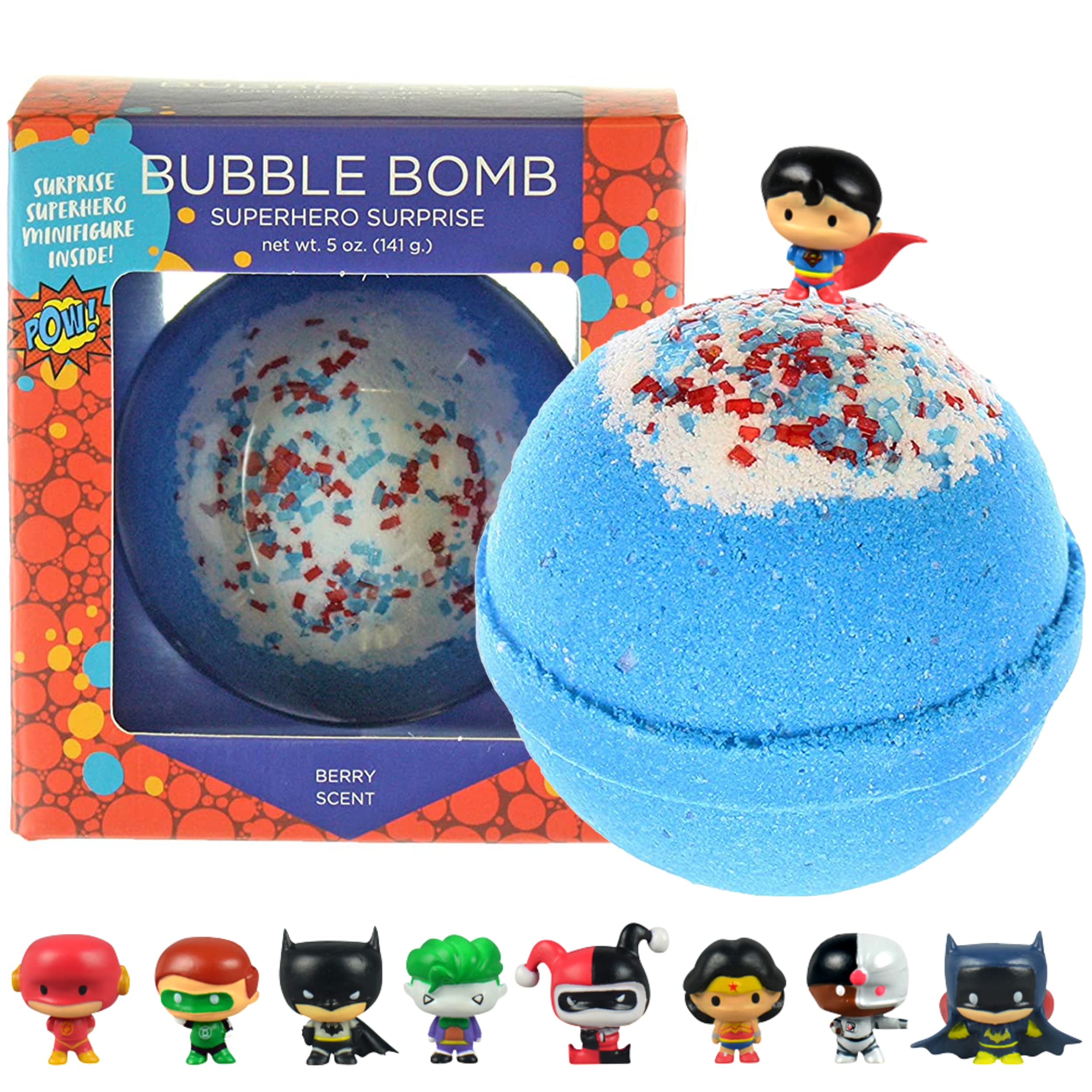 Bath Bombs for Kids with Surprise Superhero Inside - Kids Bath Bombs with Superhero Toys - Fruity Scents, Relaxing Aromas, Safe for Sensitive Skin - Ideal Gift for Girls & Boys by Two Sisters - 1 Pack