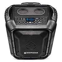 ECOXGEAR EcoBoulder+ GDI-EXBLD810 Rugged Waterproof Floating Portable Bluetooth Wireless 100 Watt Speaker and PA System (Gray)