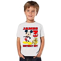 Personalized Mickey Birthday Shirt, Add Any Name and Age, Custom Shirts for a Mickey Birthday Party, Family Matching Shirts.