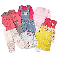 TIMATAMA Rosa Butterfly 6 Months Baby Girl Set - ruffle jumpsuit, bodysuit, dresses, shirt, pants and beanie