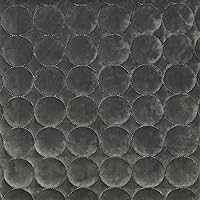Circular Designed Luxurious Quilted Velvet Fabric for Upholstery, Sofa, Dining Chairs, Cushions, Pillows, Padding - Width 54 inches - Fabric by The Yard (Gray)
