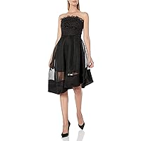 Women's Drew Strapless Fit & Flare Mesh Party Dress