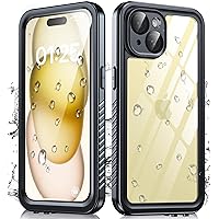 for iPhone 15 Case Waterproof, [Built-in Screen & Lens Protector][IP68 Underwater] Shockproof Dustproof for Full Body Heavy Duty Rugged Protective iPhone 15 Phone Case 6.1
