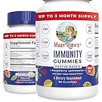 Immunity Gummies 5-in-1 by MaryRuth's (Raspberry Lemonade) | Powerful Blend of Zinc, Elderberry, Vitamin C, Vitamin D, and Echinacea for Kids & Adults | Vegan, Non-GMO, Gluten Free | 90ct