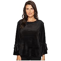 Sanctuary Womens Tierney Velour Bell Sleeves Blouse