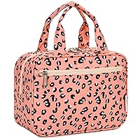 Narwey Full Size Toiletry Bag Women Large Makeup Bag Organizer Travel Cosmetic Bag for Toiletries Essentials Accessories (Leopard)