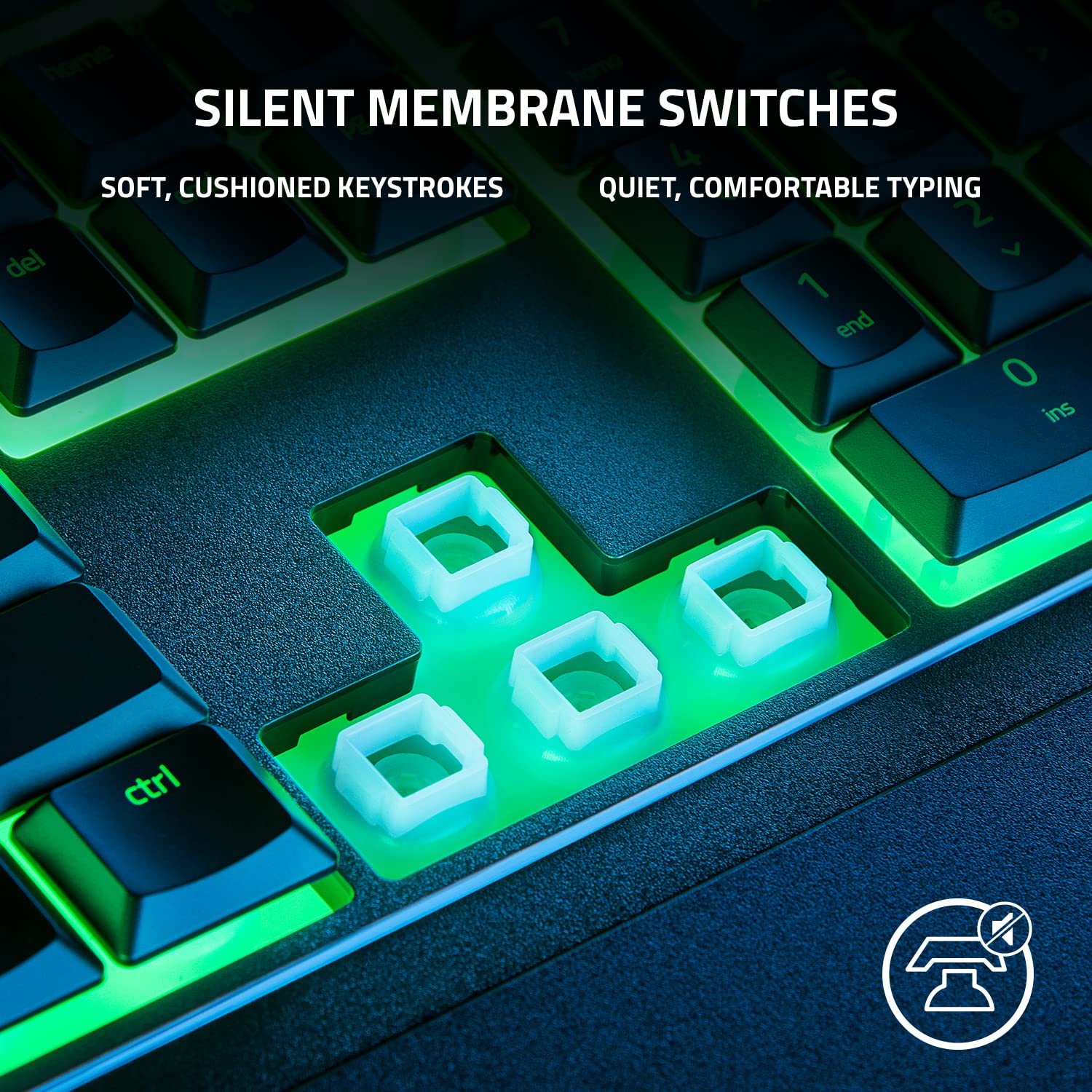 Razer Ornata V3 X Gaming Keyboard: Low-Profile Keys - Silent Membrane Switches - Spill Resistant - Chroma RGB Lighting - Ergonomic Wrist Rest - Classic Black