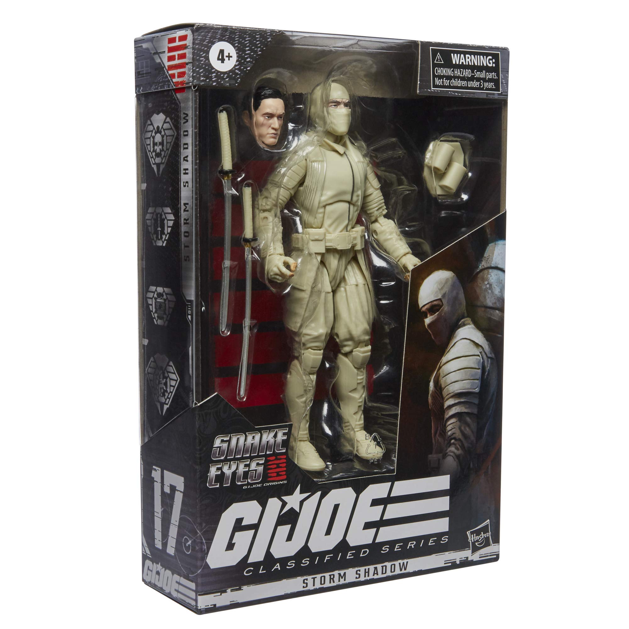 G.I. Joe Classified Series Snake Eyes: G.I. Joe Origins Storm Shadow Action Figure 17, Premium 6-Inch Scale Toy with Custom Package Art , White