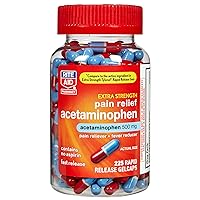 Extra Strength 500 mg Acetaminophen Pain Relief, Rapid Release Gelcaps - 225 Count | Pain Reliever, Joint Pain Relief | Muscle Pain Relief | Arthritis Pain Relief | Back Pain Relief Products