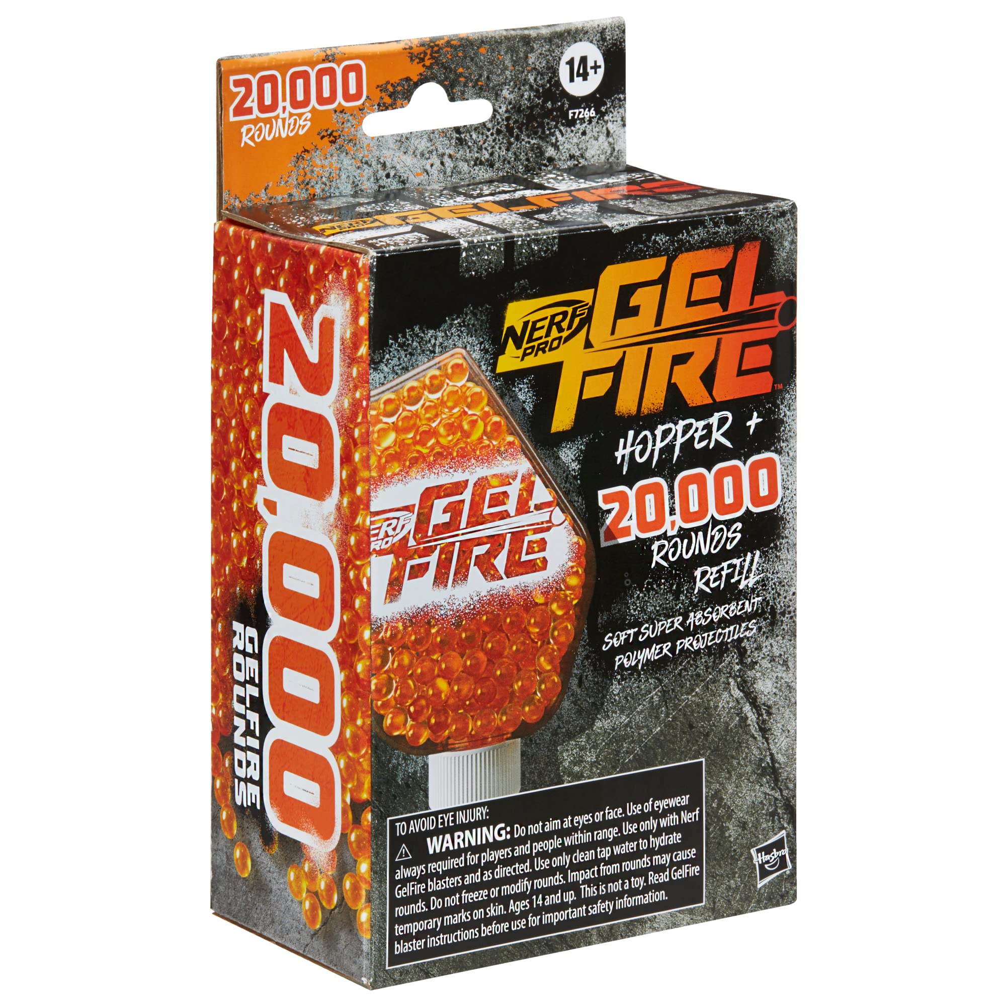 NERF Pro Gelfire Refill, 20,000 Dehydrated Gelfire Rounds, 1x 800 Round Hopper, Use Pro Gelfire Blasters, Ages 14 & Up