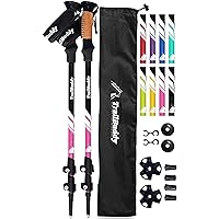 TrailBuddy Trekking Poles - Lightweight, Collapsible Hiking Poles for Backpacking Gear - Pair of 2 Walking Sticks for Hiking, 7075 Aluminum with Cork Grip