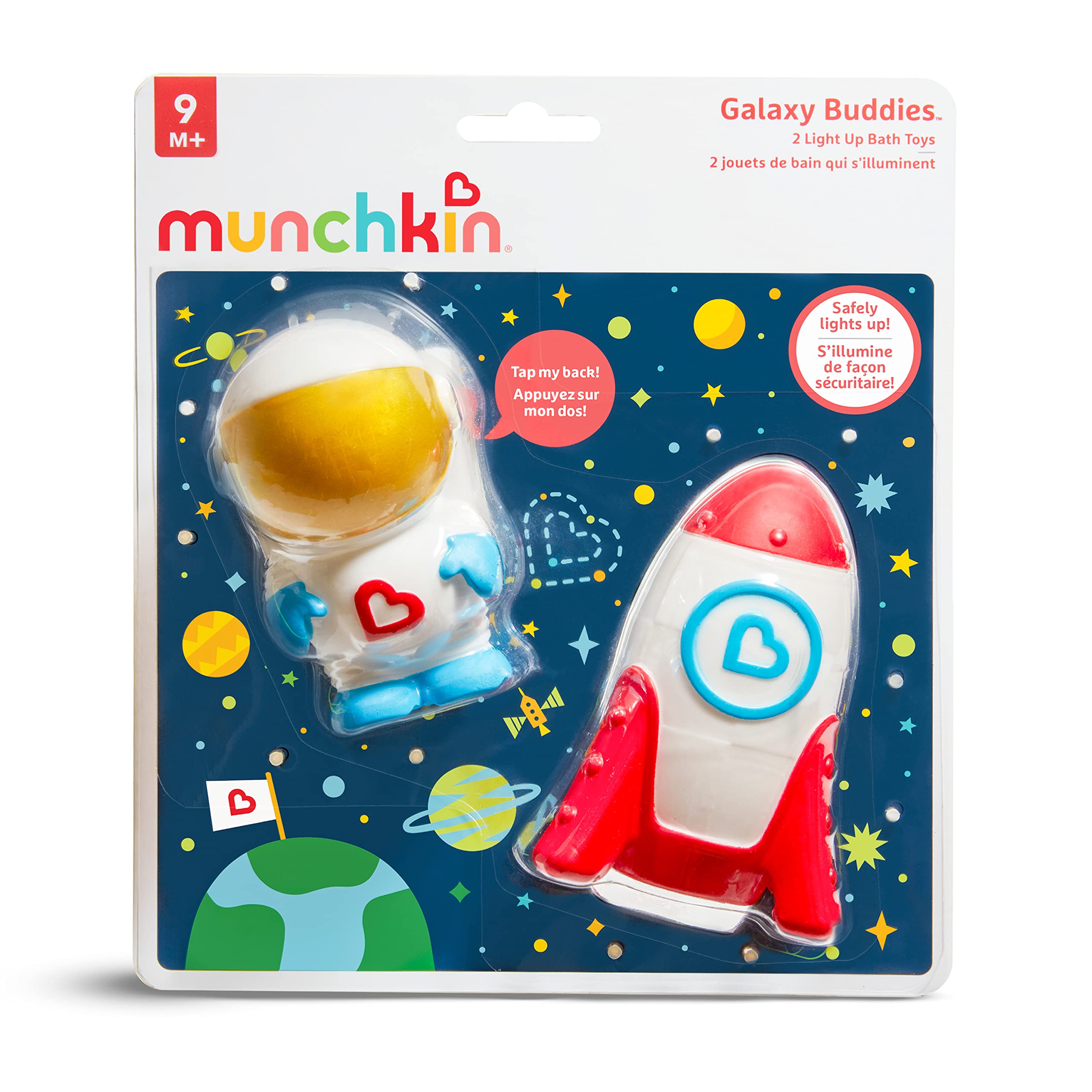 Munchkin® Galaxy Buddies™ Water Safe Light Up Baby and Toddler Bath Toy, Astronaut & Rocket Ship