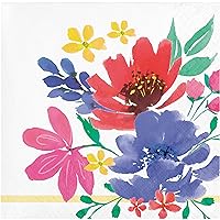 Watercolor Floral Party Napkins- 32 Count | 2 packs of 16CT Beverage Napkins | Fragrant Flowers Design, 5