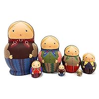 Exclusive Russian Nesting Doll Grandmother 7 Pieces Author's Hand-Painted Set of 7 Handmade Toys Gift Doll Home Decor Matryoshka 7 Dolls in 1