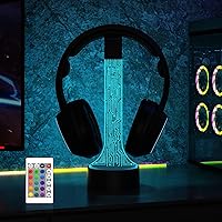YuanDian Light up Headphone Stand for Desk, Gaming Headset Holder RGB with 16 Color Lights for Game Room Decor, Cool Gamer Gifts for Men Boyfriend （PCB）