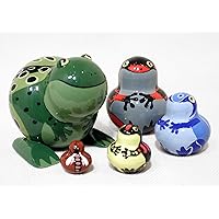 Rainforest Frog and Friends Russian Nesting Doll 5pc/4