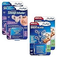 SleepRight Ultimate Nasal Wellness Bundle: Breathe Easy & Sleep Soundly - Two 2-Packs Intra-Nasal Breathe Aids (4 Count) + Intra-Nasal Sleep Inhaler with Lavender (2-Pack)