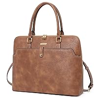 Leather Briefcase for Women 15.6 Inch Laptop Business Vintage Slim Ladies Shoulder Bag