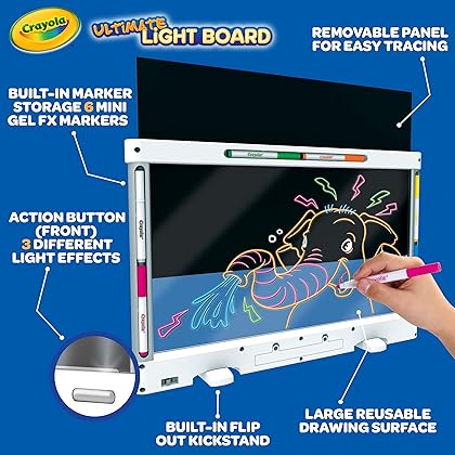 Crayola Ultimate Light Board - White, Tracing & Drawing Board for Kids, Light Up Kids Toy, Gift for Boys & Girls, Ages 6, 7, 8, 9