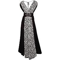 Plus Size Women Black White Gray Long Cocktail Maxi Dress Made in USA