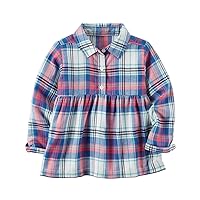 Carter's Girl's Pink/Blue Plaid Babydoll Top