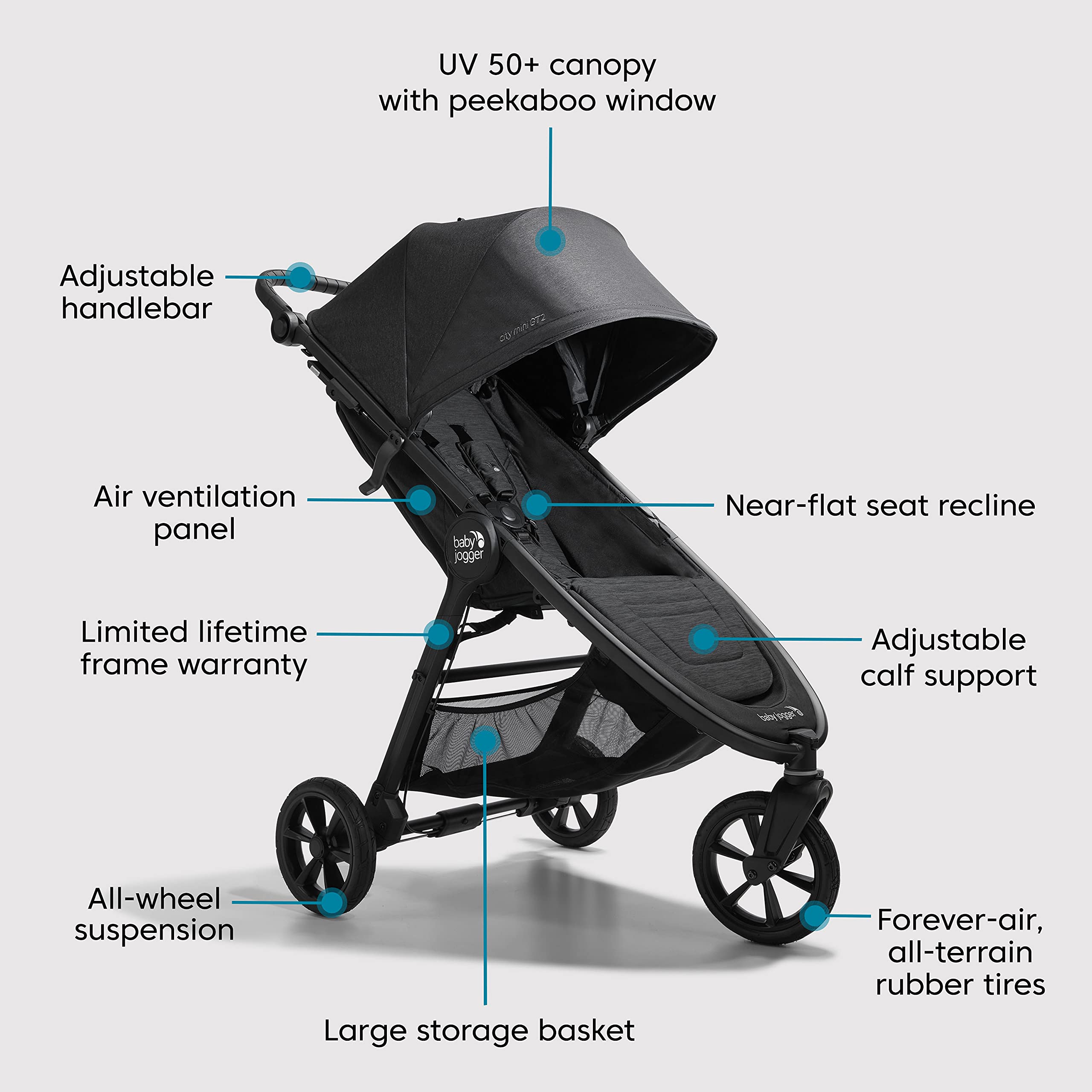 Baby Jogger City Mini GT2 All-Terrain Stroller, Opulent Black