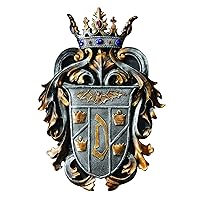 Design Toscano Count Dracula's Coat of Arms Wall Plaque Sculpture, 12 Inch, Faux Pewter Finish
