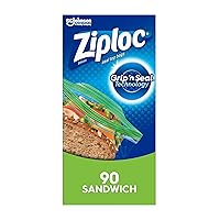 Sandwich and Snack Bags, Storage Bags for On the Go Freshness, Grip 'n Seal Technology for Easier Grip, Open, and Close, 90 Count