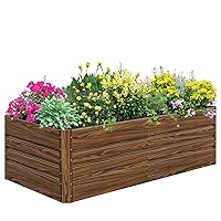 SnugNiture Galvanized Raised Garden Bed 6x3x2FT Outdoor Large Metal Planter Box Steel Kit for Planting Vegetables, Flowers