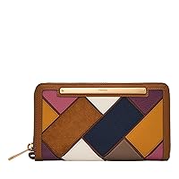 Fossil Women's Liza Leather Zip Around Clutch Wallet With Retractable Wristlet Strap for Women