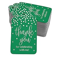 Thankyou for Celebrating with Me Birthday Bottle Tag Real Silver Foil Favor Hang Tags Pack of 50