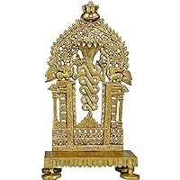 AONA Auspicious Antique Elegant Spiritual Handcrafted Vasuki Pancha Mukhi Sheshnag (Snake) Singhasan (Throne) Chowki in Brass for Religious Deity Idol Statue in Home/Office/Temple Pooja