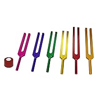 Sacred Solfeggio 6pc Colored Tuning Forks w activator and Pouch - DNA Repair - Blessings Miracles Awakening Liberation