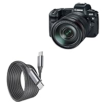 BoxWave Cable Compatible with Canon EOS R - DirectSync PD Cable (10ft) - USB-C to USB-C (100W), Long 10 Foot PD Braided Nylon Alloy Cable for Canon EOS R - Jet Black